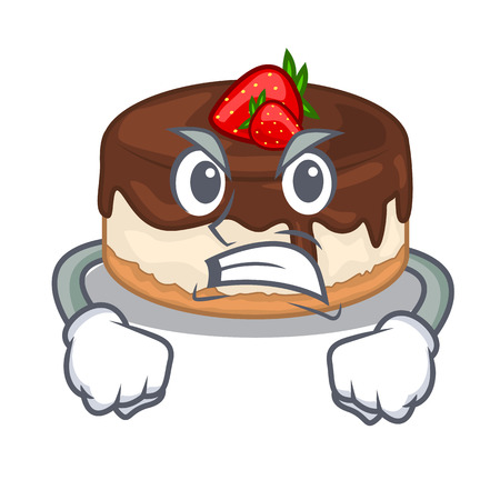 Angry berries cartoon cake on above table vector illustrationのイラスト素材