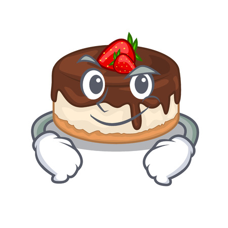 Smirking cake berries in character that fresh vector illustrationのイラスト素材