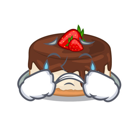 Crying berries cartoon cake on above table vector illustrationのイラスト素材