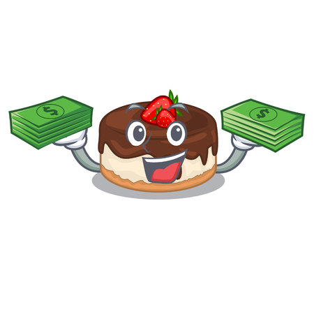 With money berries cartoon cake on above table vector illustrationのイラスト素材