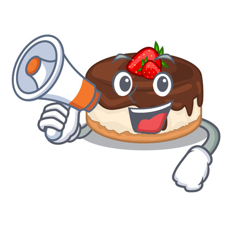 With megaphone cartoon cake delicious that a berries vector illustrationのイラスト素材