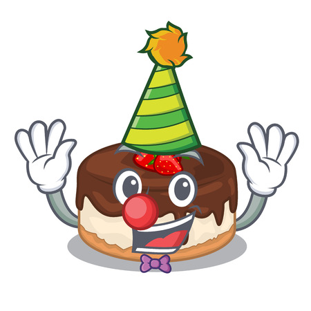 Clown cake berries with cream on mascot vector illustrationのイラスト素材