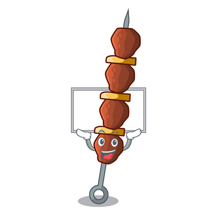 Up board chickin shish with sticks a cartoon illustrationのイラスト素材