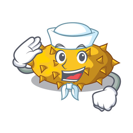 Sailor kiwano fruits on the cartoon table vector illustrationのイラスト素材