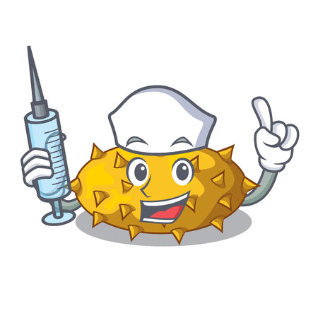 Nurse fruit Kiwano the isolated on mascot vector illustrationのイラスト素材