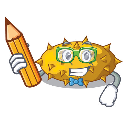 Student fruit Kiwano the isolated on mascot vector illustrationのイラスト素材