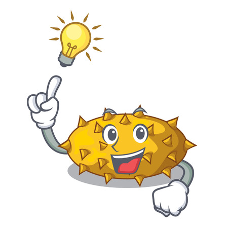Have an idea Kiwano fruit isolated on a character vector illustrationのイラスト素材
