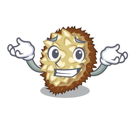 Grinning marang fruit in shape a cartoon vector illustrationのイラスト素材