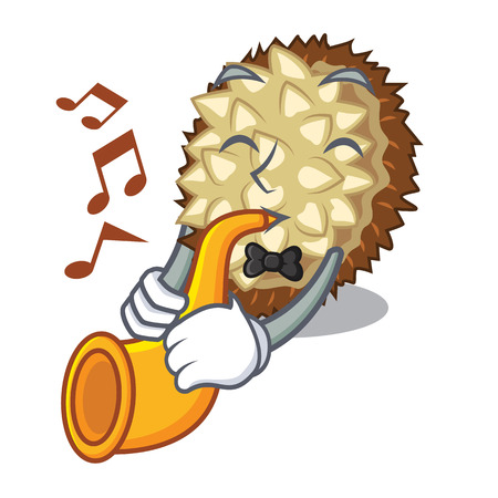 With trumpet juicy marang fruit in glas character vector illustrationのイラスト素材