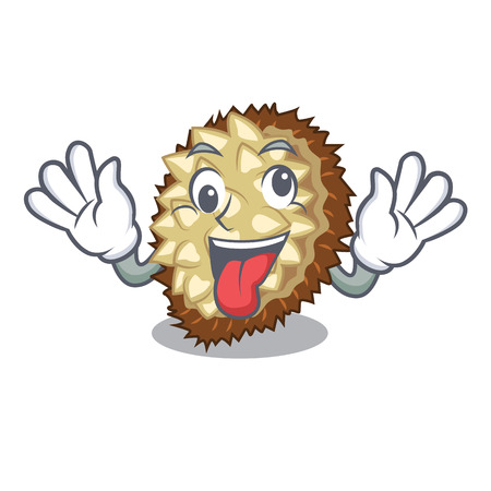 Crazy fruit marang is located in mascot vector illustrationのイラスト素材