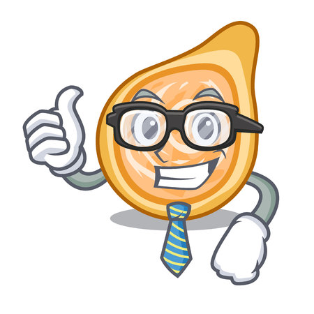 Businessman snacks coxinha on a character plates vector illustrartionのイラスト素材