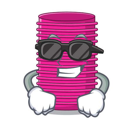 super cool curlers hairdress pattern on shape cartoon vector illustrationのイラスト素材