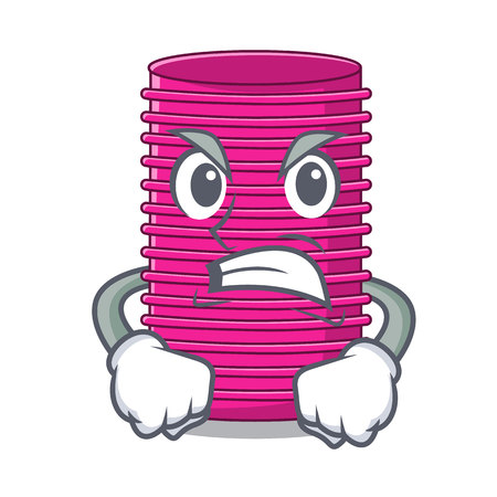 Angry hair curler on the character table vector illustrationのイラスト素材
