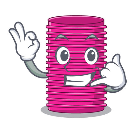 Call me curlers hair in shape cartoon funny vector illustrationのイラスト素材