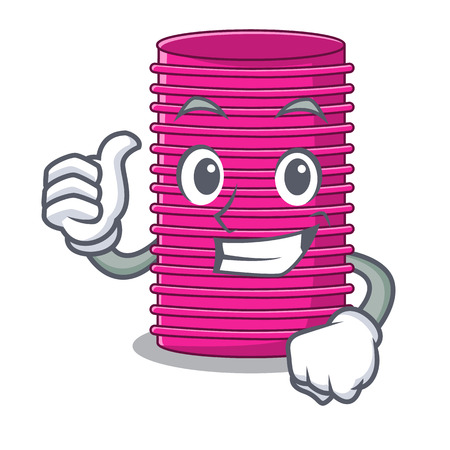 Thumbs up curlers hairdress pattern on shape cartoon vector illustrationのイラスト素材