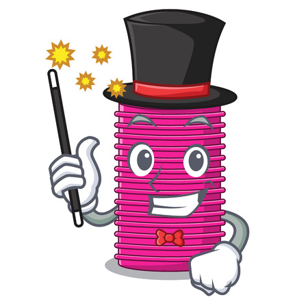 Magician curlers hair in shape cartoon funny vector illustrationのイラスト素材
