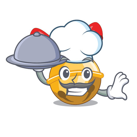 Chef with food Jinggle bell ball christmas on character vector illustrationのイラスト素材