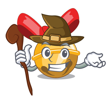 Witch Jinggle bell ball christmas on character vector illustrationのイラスト素材