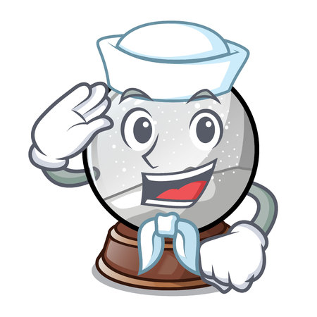 Sailor snow globe chrismas isolated on mascot vector illustrationのイラスト素材