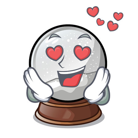 In love ball snow and christmas cartoon tree vector illustrationのイラスト素材