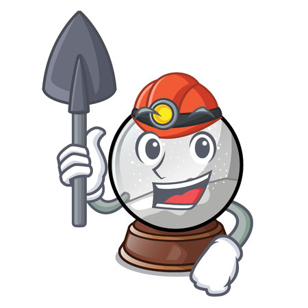 Miner ball snow and christmas cartoon tree vector illustrationのイラスト素材