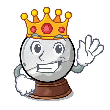 King christmas snow globe in shape cartoon vector illustrationのイラスト素材