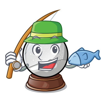 Fishing ball snow and christmas cartoon tree vector illustrationのイラスト素材