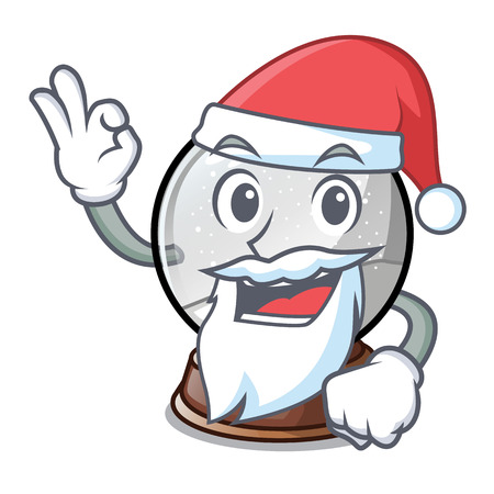 Santa christmas snow globe in shape cartoon vector illustrationのイラスト素材