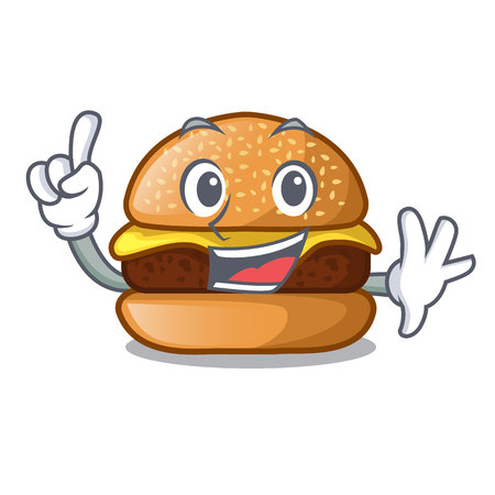 Finger hamburger with the cartoon cheese toping vector illustrationのイラスト素材
