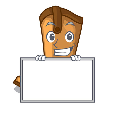 Grinning with board cowboy boots in the shape cartoon vector illustrationのイラスト素材