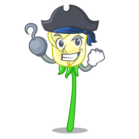 Pirate white rose in the shape cartoon vector illustrationのイラスト素材