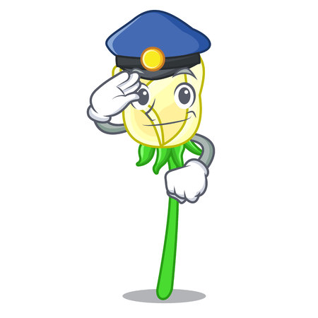 Police white rose in the shape cartoon vector illustrationのイラスト素材
