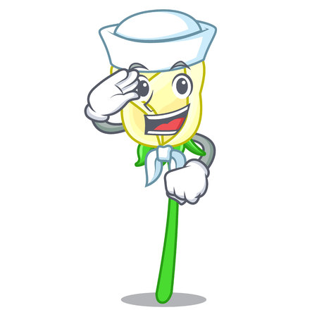 Sailor white rose in the shape cartoon vector illustrationのイラスト素材