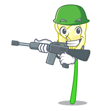 Army white rose in the shape cartoon vector illustrationのイラスト素材