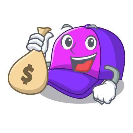 With money bag cap shape in the a cartoon vector illustrationのイラスト素材