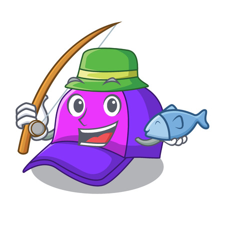 Fishing cap character in the shape funny vector illustrationのイラスト素材