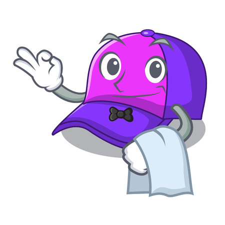 Waiter cap character in the shape funny vector illustrationのイラスト素材