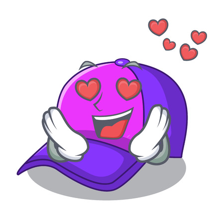 In love cap character in the shape funny vector illustrationのイラスト素材