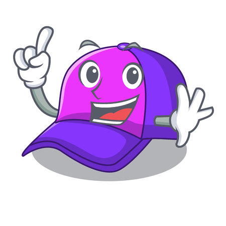 Finger baseball cap in shape cartoon beautiful vector illustrationのイラスト素材