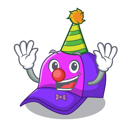 Clown baseball cap in shape cartoon beautiful vector illustrationのイラスト素材
