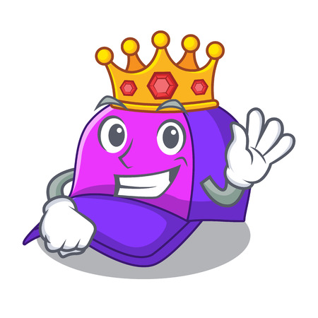 King baseball cap in shape cartoon beautiful vector illustrationのイラスト素材