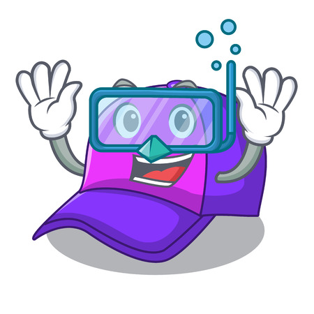 Diving isolated cap in the a mascot vector illustrationのイラスト素材