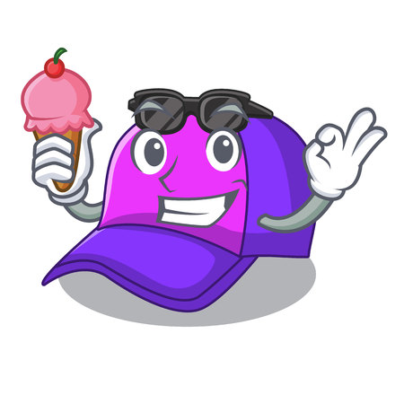 With ice cream isolated cap in the a mascot vector illustrationのイラスト素材