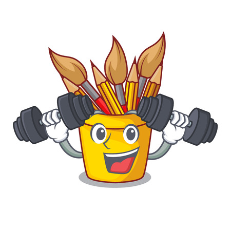 Fitness pencil pot shape on the cartoon vector illustrationのイラスト素材