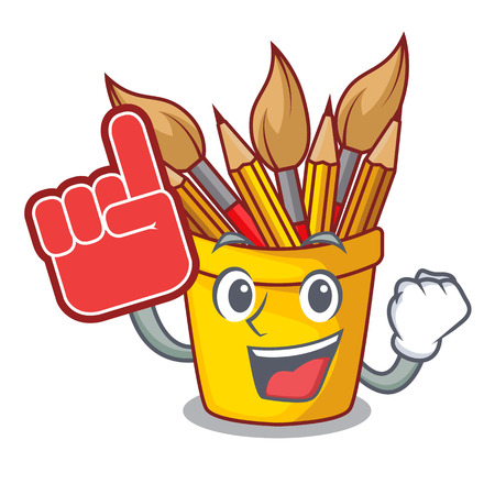 Foam finger pot pencil in shape cartoon funny vector illustrationのイラスト素材