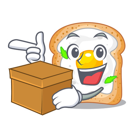 With box sandwich with shape in egg cartoon vector illustrationのイラスト素材