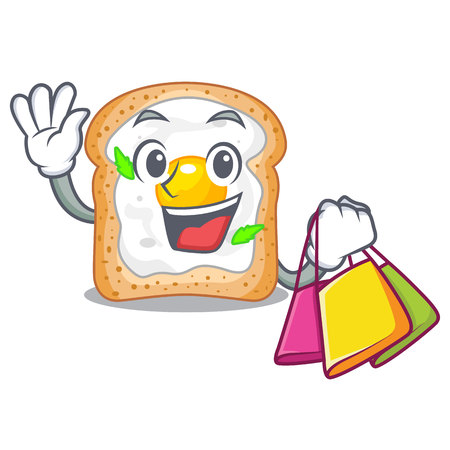 Shopping sandwich with shape in egg cartoon vector illustrationのイラスト素材