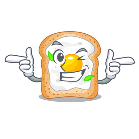 Wink sandwich with shape in egg cartoon vector illustrationのイラスト素材