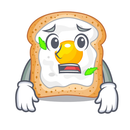 Afraid sandwich with egg above character board vector illustartionのイラスト素材