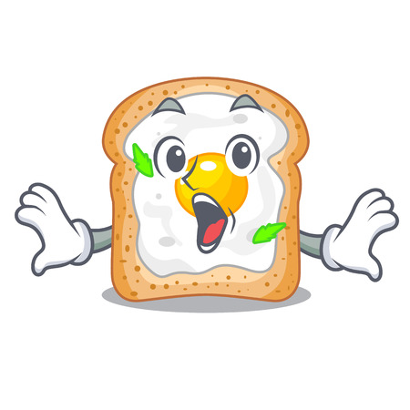 Surprised sandwich with egg above character board vector illustartionのイラスト素材